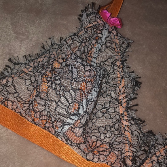 ASOS Orange and Gray Lace Bralette - Picture 3 of 8